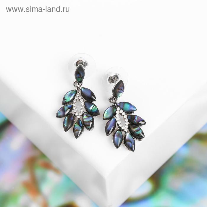 

Серьги "Галиотис" листочки со стразами