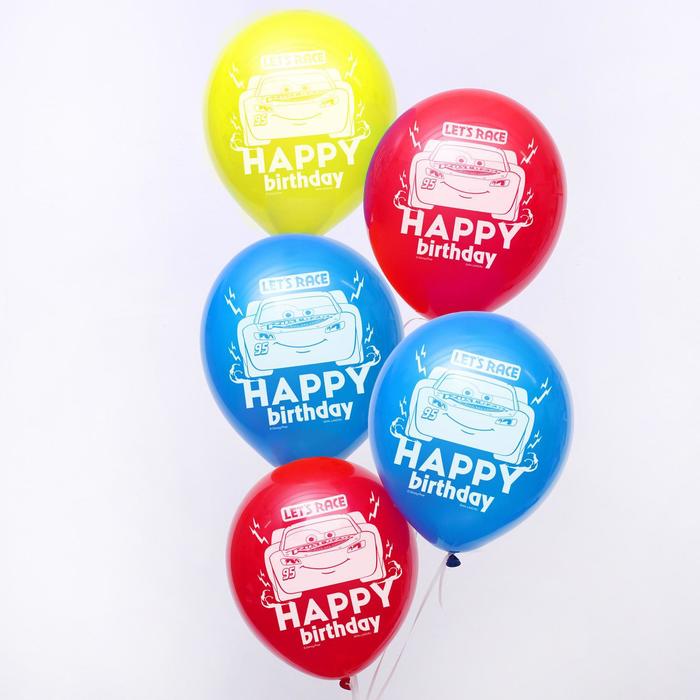 фото Воздушные шары "с днем рождения", тачки, (набор 5 шт) disney