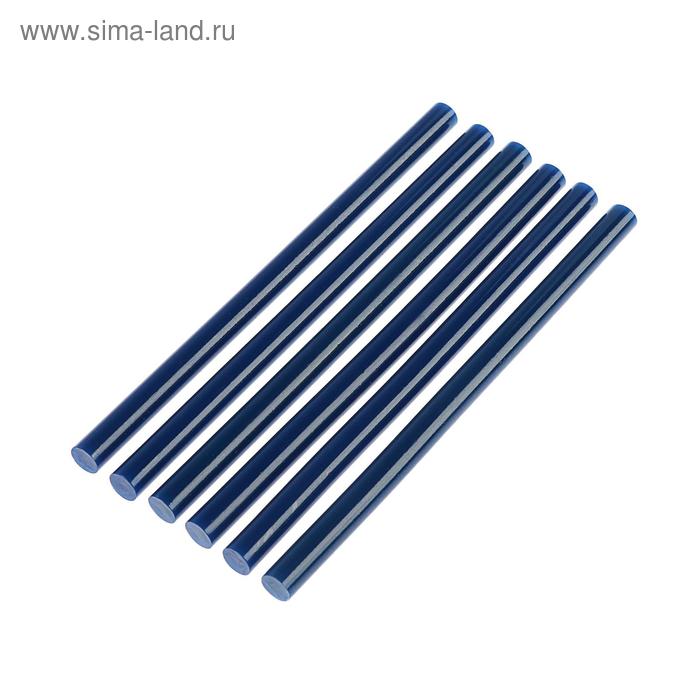Клеевые стержни ТУНДРА, 11 х 200 мм, синие, 6 шт.