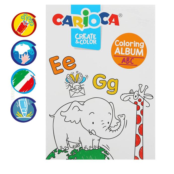 Набор для рисования Carioca Coloring Album ABC & NUMBERS, 6 флом + 1 раскр + футляр 42985