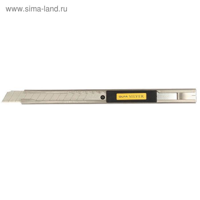 Нож OLFA OL-SVR-1, с выдвижным лезвием, нержавеющая сталь, 9 мм нож 25 мм с выдвижным лезвием и резиновыми накладками olfa