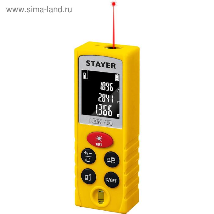 Дальномер лазерный STAYER Professional 34956, LDM-40, дальность 40 м, 5 функций 34956