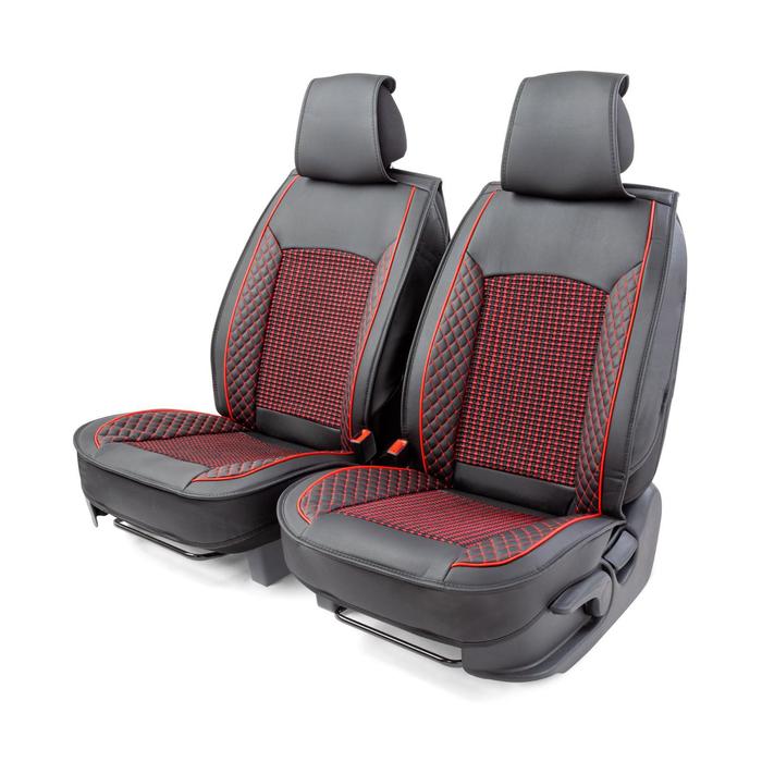 Каркасные накидки на передние сиденья Car Performance, 2 шт, экокож , черно-красный
