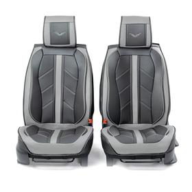 

Каркасные 3D накидки Car Performance, 2 шт, экокожа, черный-серый