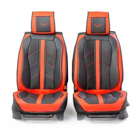 

Каркасные 3D накидки Car Performance, 2 шт, экокожа, черный-красный