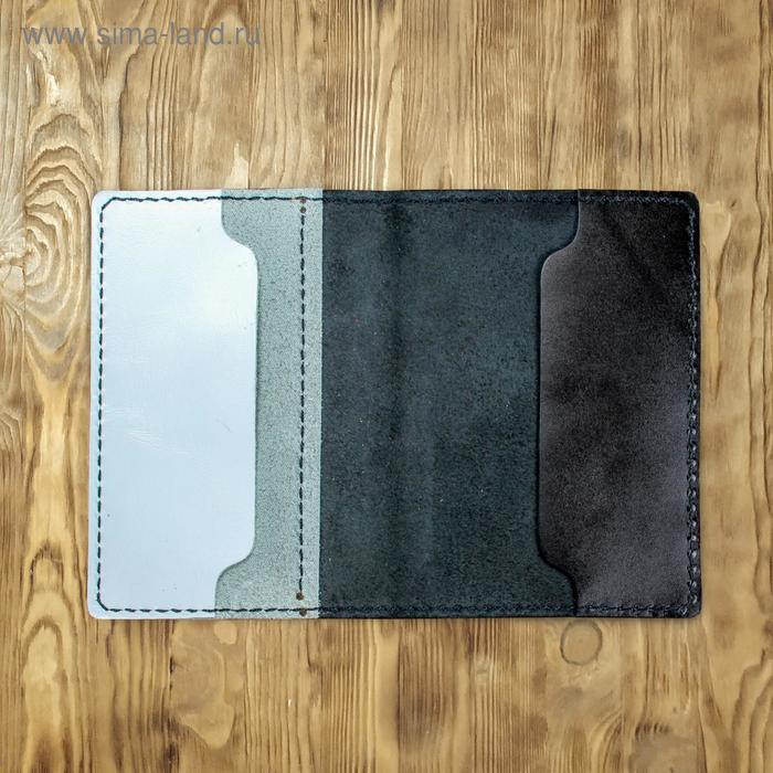 

Обложка на паспорт комбинированная "Спящий кот", черная