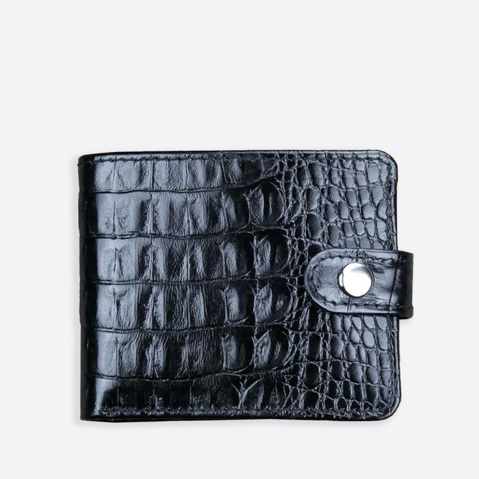 фото Кошелек с обработанными краями, крокодил черный russian handmade