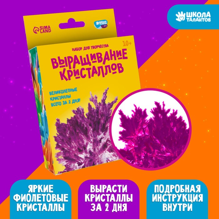 Выращивание кристаллов «Опыты. Лучистый кристалл», цвет фиолетовый