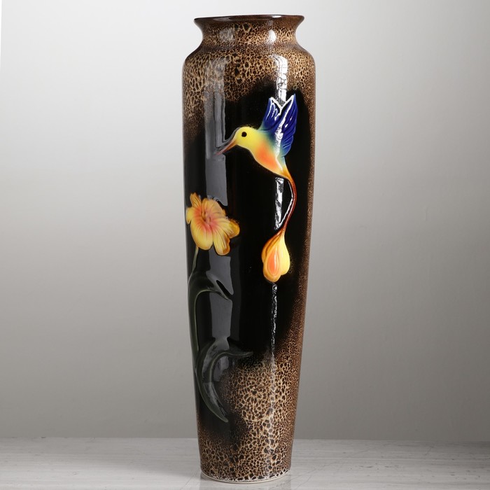 Ваза напольная "Колибри" мрамор, серая