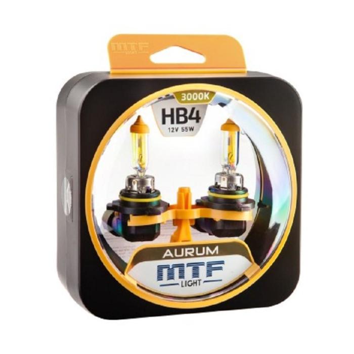 цена Лампа автомобильная MTF HB4 9006 12 В, 55 Вт, AURUM 3000K, 2 шт