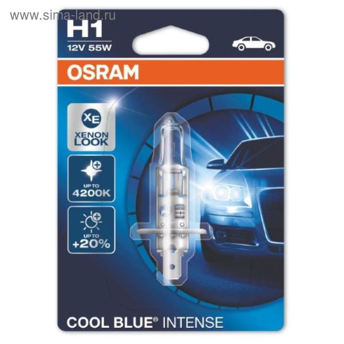 фото Лампа автомобильная osram h1 12 в, 55 вт, (p14.5s) cool blue intense 64150cbi-01b