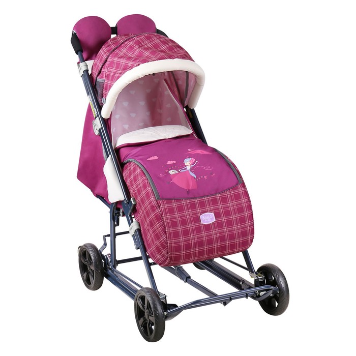 фото Санки-коляска «ника детям 8-2», цвет вишневый в клетку nika kids