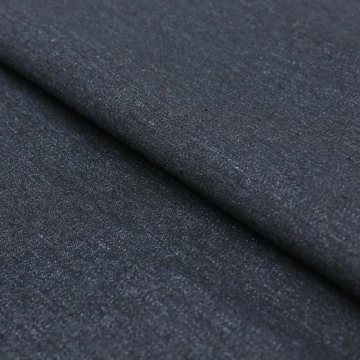 Ткань костюмная джинс, гладкокрашенный, хлопок, стрейч, ширина 150 см, цвет чёрный