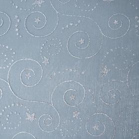 

Ткань плательная, органза, набив, ширина 150 см, цвет серебро, принт звезда