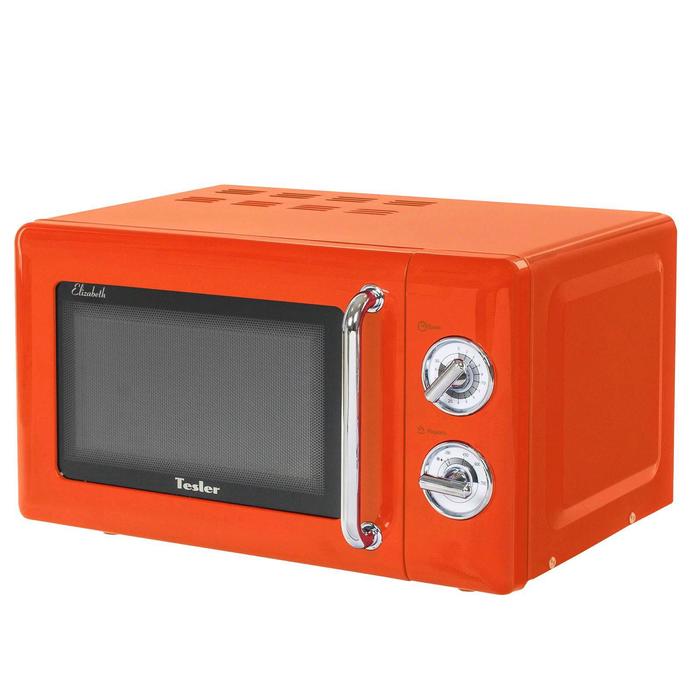 фото Микроволновая печь tesler mm-2045 orange, 700 вт, 20 л, 6 программ, таймер, оранжевая
