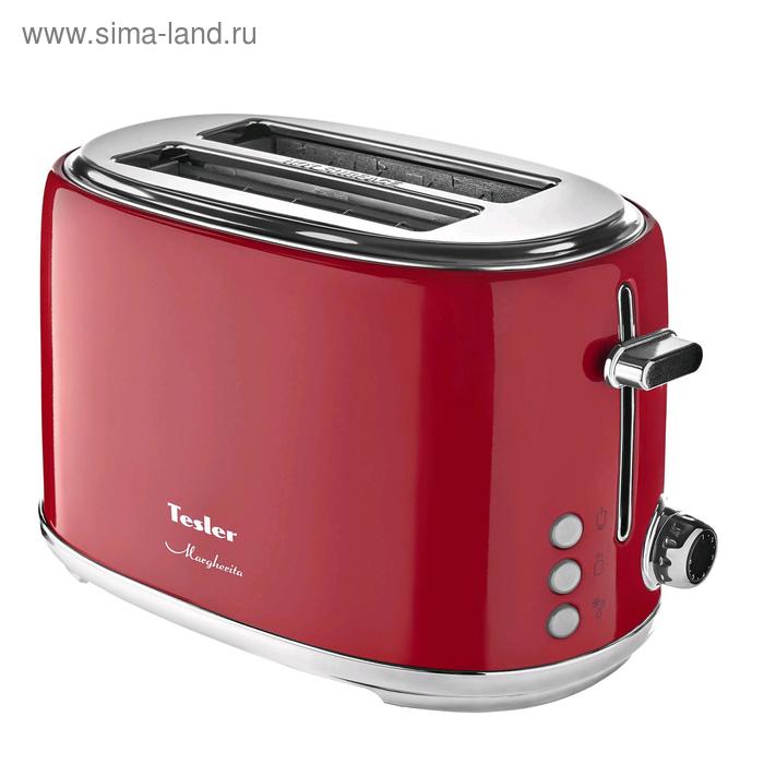Тостер Tesler TT-255 RED, 900 Вт, 2 тоста, 6 режимов прожарки, разморозка, красный тостер tefal tt 420d30 900 вт режимов прожарки 2 тоста разморозка cеребристый