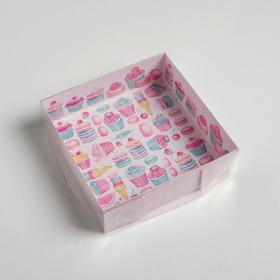 

Коробка для кондитерских изделий с PVC крышкой «Сладость», 12 х 12 х 3 см