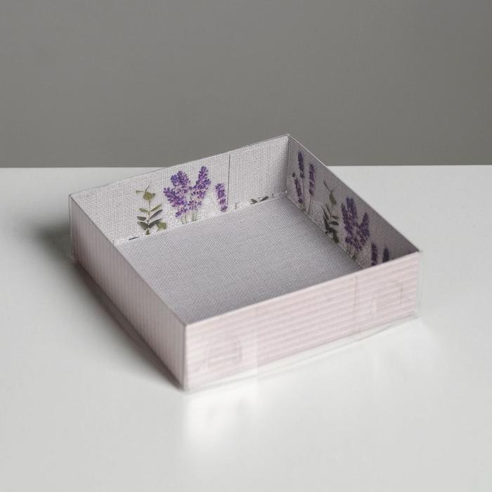 

Коробка для кондитерских изделий с PVC крышкой «Лаванда», 12 х 12 х 3 см
