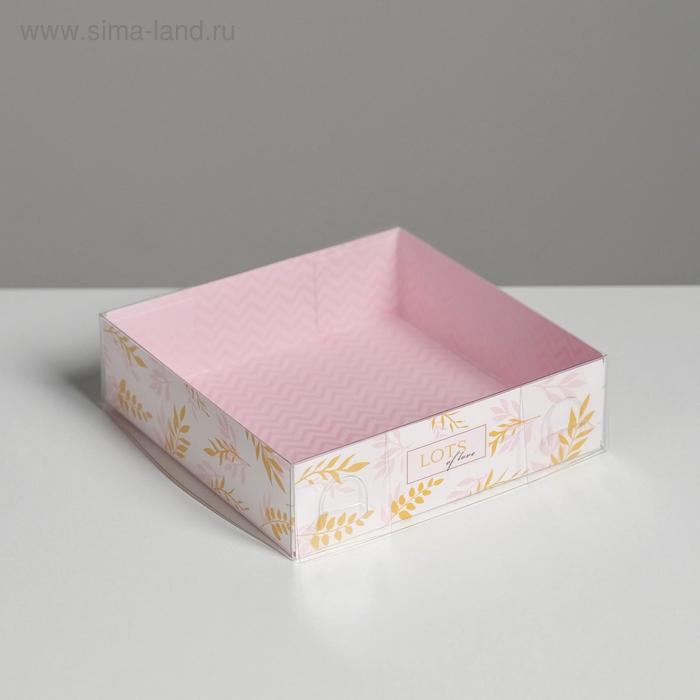 

Коробка для макарун с подложками Lots of love, 12 х 12 × 3,5 см
