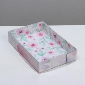 Кондитерская упаковка, коробка для макарун с PVC крышкой, «Весенний подарок», 17 х 12 х 3.5 см