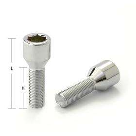 

Болт M12x1,5, 55/30, под шестигранник, спец. внутр, хром, блистер 20 шт +ключ