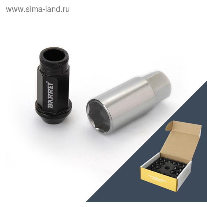 

Гайка M12x1,25, 50, hex19, конус, открытая, чёрный, 16 шт, 4 секретки+ключ