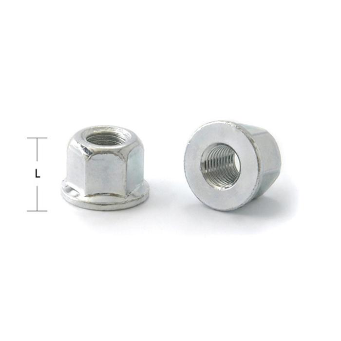 

Гайка M12x1,5, 17,5, hex19, прессшайба, открытая, цинк