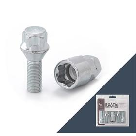 

Болт секретный M12x1,25, 47,5/27, конус, цинк, 4 шт +ключ