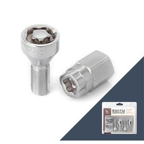 

Болт секретный M12x1,5, 44/23, конус, хром, 4 шт +2 ключа, штамп