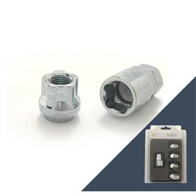 

Гайка секретная M12x1,5, 26, конус, открытая, цинк, 4 шт +ключ