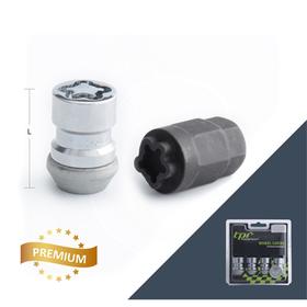 

Гайка секретная M12x1,5, 36, hex19-hex21, конус PCD, закрытая, хром, 4 шт +2 ключа