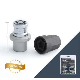 

Гайка секретная M14x1,5, 46, hex21-hex22, прессшайба, закрытая, хром, 4 шт +2 ключа