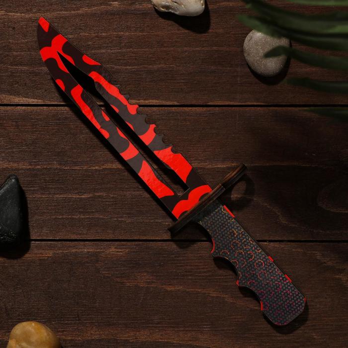 Сувенирное оружие из дерева «Штык нож», красные узоры штык нож m9 из игры cs go дерево