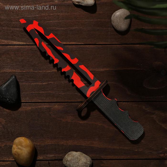 фото Сувенирное оружие из дерева «штык нож», красные узоры дарим красиво