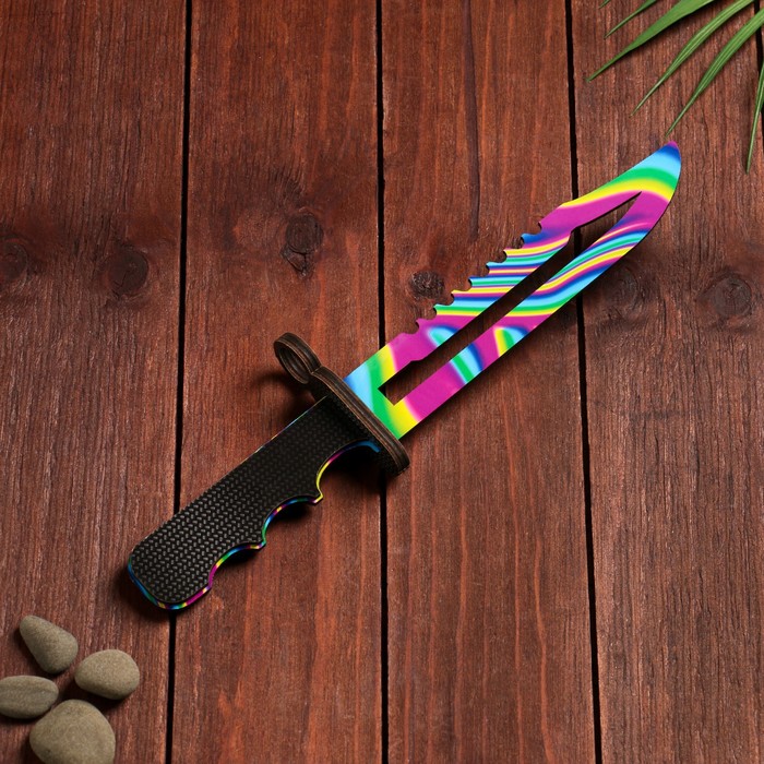 Сувенир деревянный «Штык нож», радужное лезвие штык нож байонет автотроник cs go