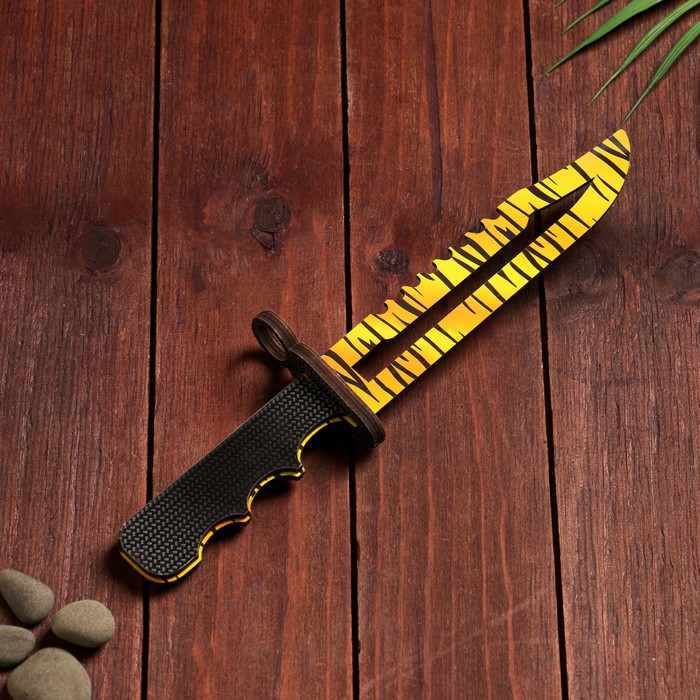 Сувенирное оружие из дерева «Штык нож», жёлтый леопард оружие игровое штык нож м9 байонет 2 – скретч деревянный