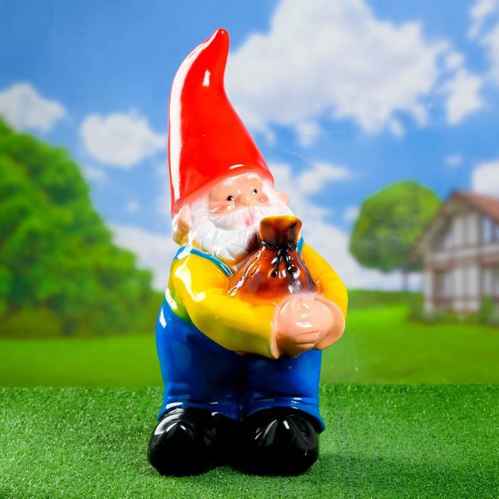Садовая фигура "Гном с мешком"
