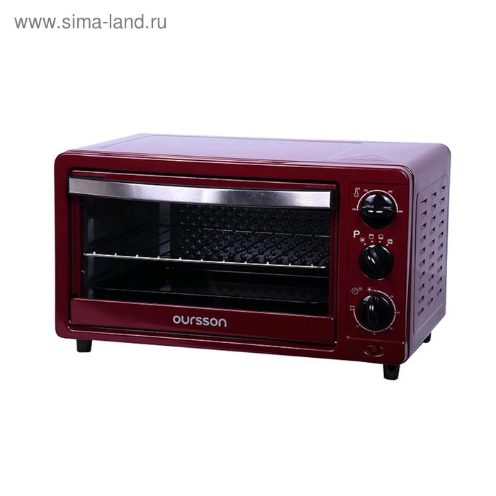 Мини-духовка Oursson MO1402/DC, 1200 Вт, 14 л, 3 режима, 100-250°С, бордовая