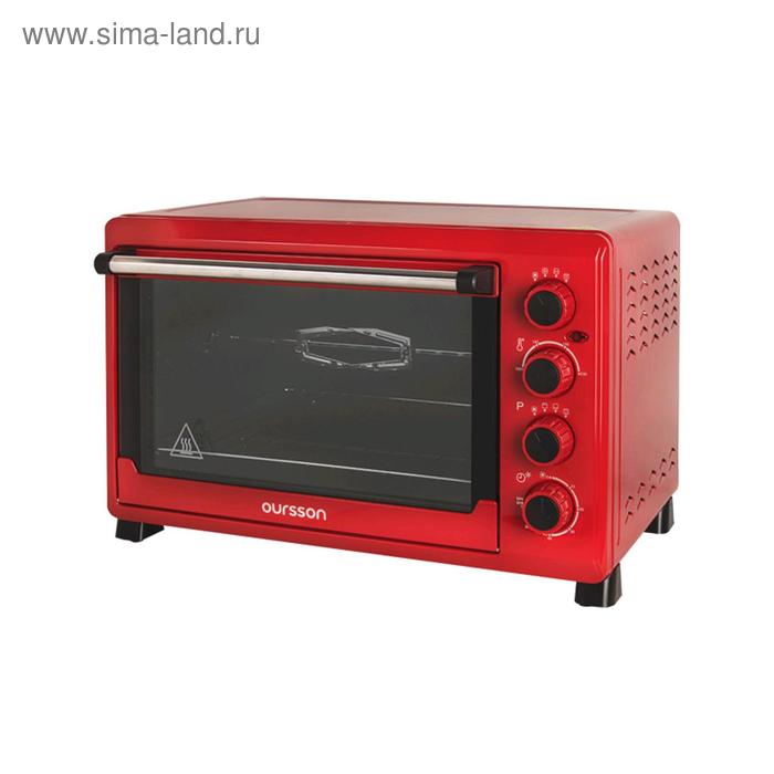фото Мини-печь oursson mo4225/rd, 2000 вт, 42 л, 12 режима, 100-230°с, конвекция, красная
