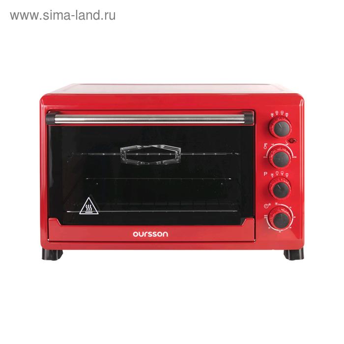 фото Мини-печь oursson ov4225/rd, 2000 вт, 42 л, 12 режима, 100-230°с, конвекция, красная