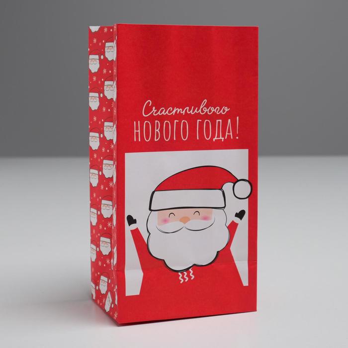 Пакет без ручек «Счастливого Нового Года!», 10 × 19.3 × 7 см пакет подарочный крафт счастливого нового года