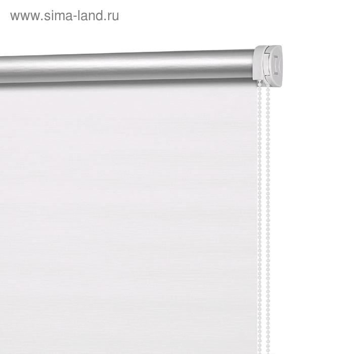 фото Рулонная штора блэкаут «штрих белый», 80х175 см, цвет белый decofest