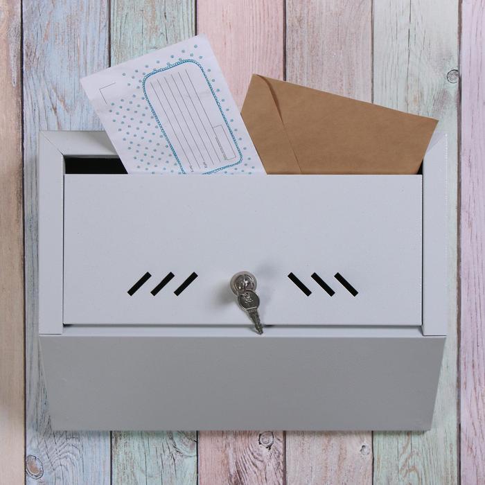 фото Ящик почтовый «бокс», горизонтальный, с замком, серый