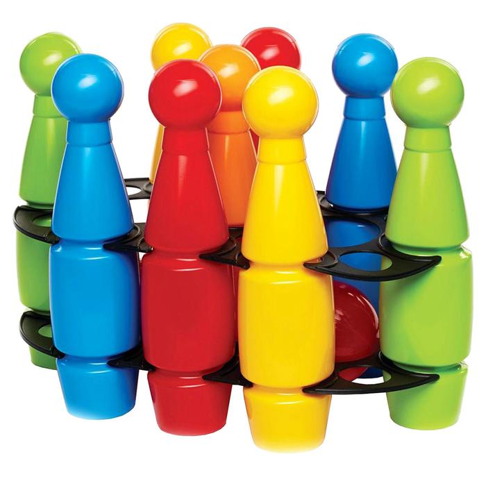 фото Игровой набор «кегли» средние, 9 штук zebra toys