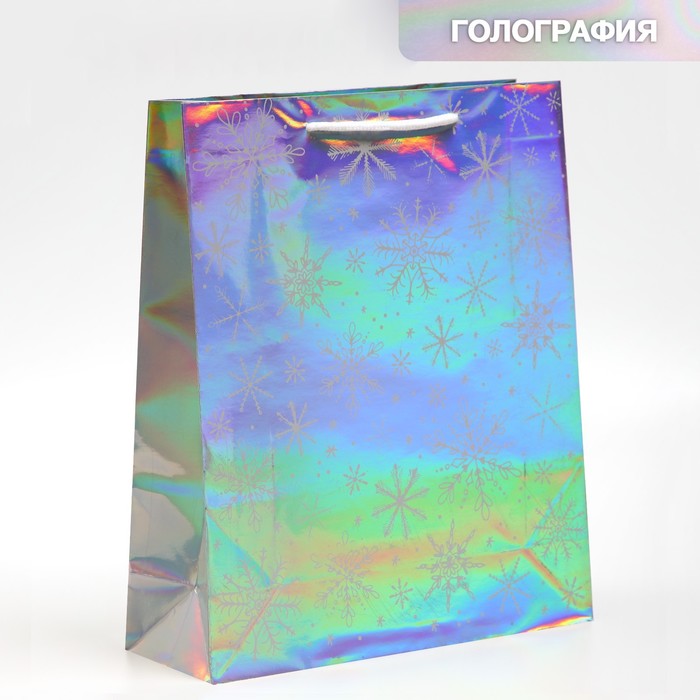 

Пакет голографический вертикальный «С Новым годом», M 26 x 30 × 9 см