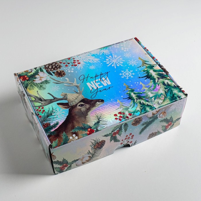 Складная коробка «Happy New Year», 30,5 × 22 × 9,5 см