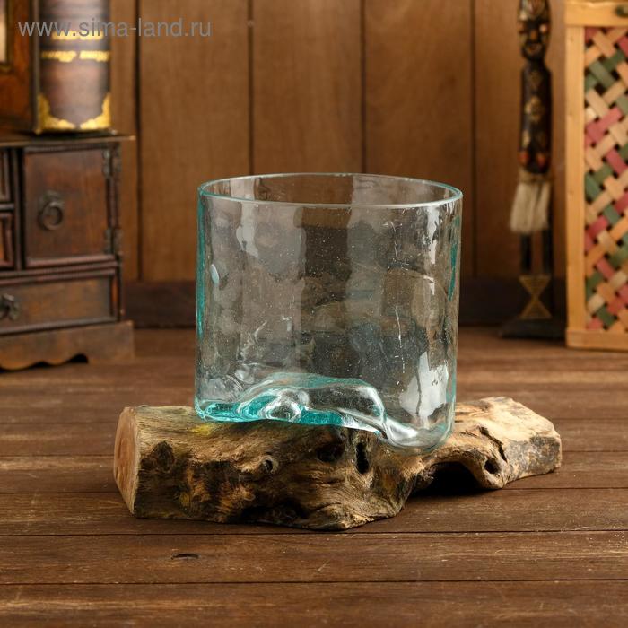 Стеклянные вазы Вазон стекло на коряге Гора 20х20х18 см
