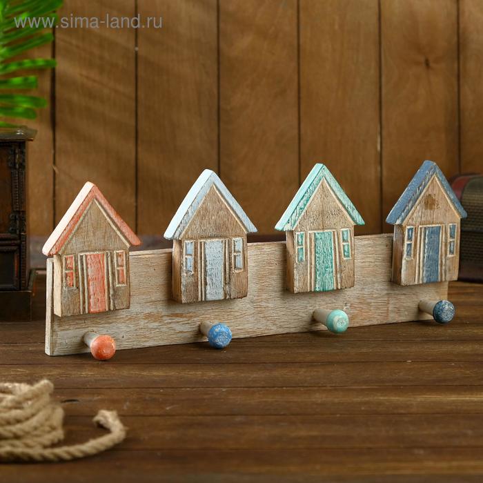 фото Декоративные крючки "домики в деревне" 40х17х5 см