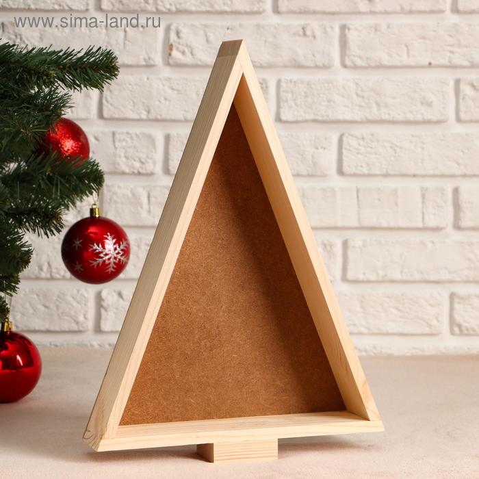 фото Кашпо деревянное "ящик ёлочка треугольником", массив, 39×27×6 см дарим красиво