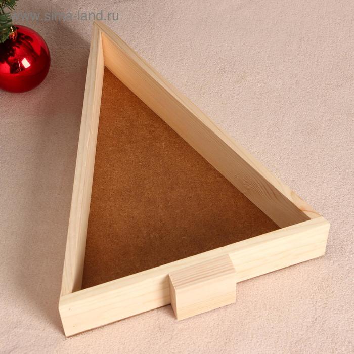 фото Кашпо деревянное "ящик ёлочка треугольником", массив, 39×27×6 см дарим красиво